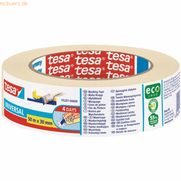 10 x Tesa Maler-Kreppband Universal 30mmx50m beige von Tesa