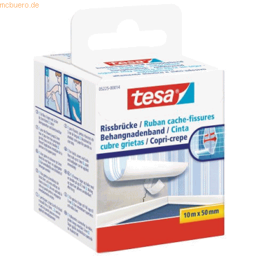 10 x Tesa Rissbrücke Spezialflies 50mm x 10m weiß 10 x Tesa Rissbrücke Spezialflies 50mm x 10m weiß von Tesa