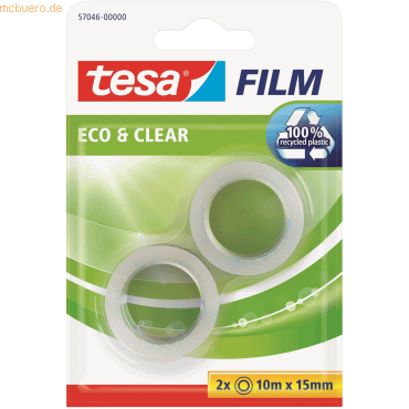 12 x Tesa Klebefilm tesafilm Eco&Clear 15mmx10m 2 Stück (Blister) von Tesa