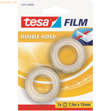 12 x Tesa Klebefilm tesafilm doppelseitig 12mmx7,5m 2 Rollen Blister von Tesa