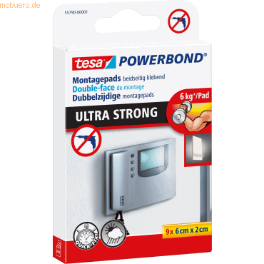 15 x Tesa Montageband Powerbond Pads 20x60mm VE=9 Stück von Tesa
