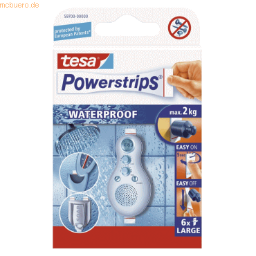 15 x Tesa Powerstrips Waterproof Large VE=6 Stück von Tesa