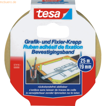 16 x Tesa Fixier- und Abdeckband 25m:19mm gelb 16 x Tesa Fixier- und Abdeckband 25m:19mm gelb von Tesa