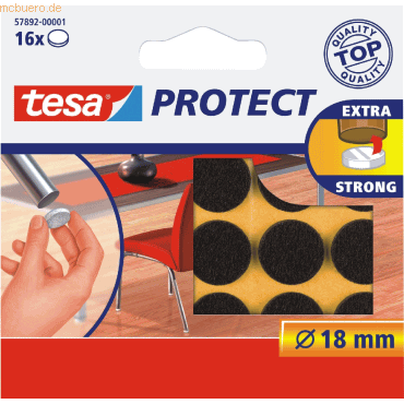 20 x Tesa Filzgleiter Protect Durchmesser 18mm rund braun von Tesa