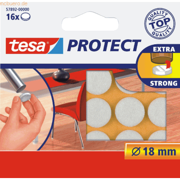 20 x Tesa Filzgleiter Protect Durchmesser 18mm rund weiß von Tesa