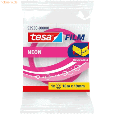 20 x Tesa Klebefilm tesafilm neon 10m:19mm pink/gelb von Tesa