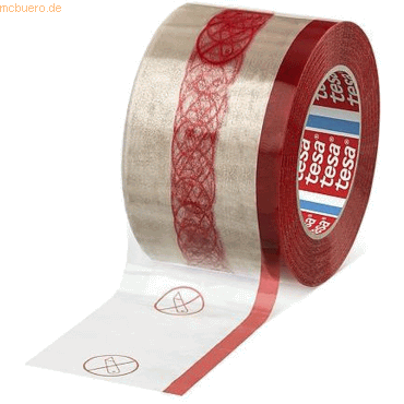 24 x Tesa Packband tesapack mit Fingerlift (rot) 66m:75mm transparent von Tesa