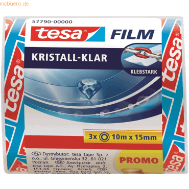 Tesa Klebefilm tesafilm kristall-klar 15mmx10m 3 Rollen Tesa Klebefilm tesafilm kristall-klar 15mmx10m 3 Rollen von Tesa
