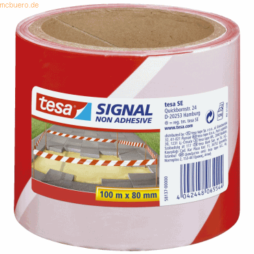 4 x Tesa Absperr-/Flatterband 80mm x 100m rot/weiß 4 x Tesa Absperr-/Flatterband 80mm x 100m rot/weiß von Tesa