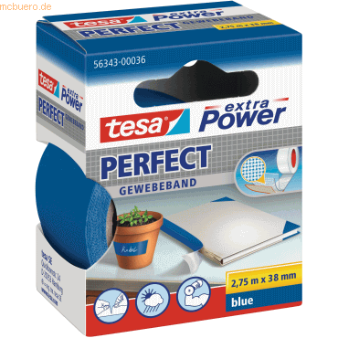 6 x Tesa Gewebeband extra power 2.75mx38mm blau 6 x Tesa Gewebeband extra power 2.75mx38mm blau von Tesa