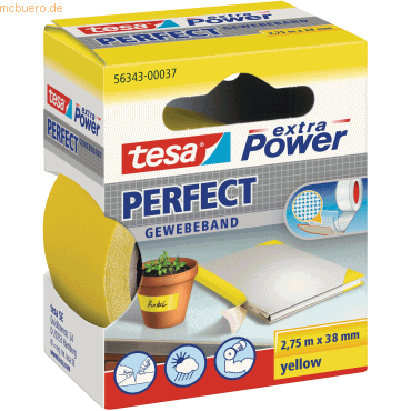 6 x Tesa Gewebeband extra power 2.75mx38mm gelb 6 x Tesa Gewebeband extra power 2.75mx38mm gelb von Tesa