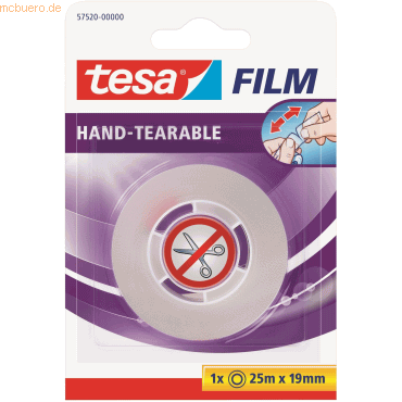 6 x Tesa Klebefilm 19mmx25m von Hand einreißbar klar 6 x Tesa Klebefilm 19mmx25m von Hand einreißbar klar von Tesa