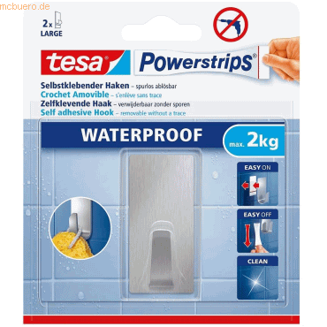 6 x Tesa Klebehaken Powerstrips L Edelstahl Tragfähigkeit 2kg rechteck 6 x Tesa Klebehaken Powerstrips L Edelstahl Tragfähigkeit 2kg rechteck von Tesa