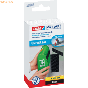 6 x Tesa Klettband Velcro zum Aufkleben 1m x 20mm schwarz 6 x Tesa Klettband Velcro zum Aufkleben 1m x 20mm schwarz von Tesa