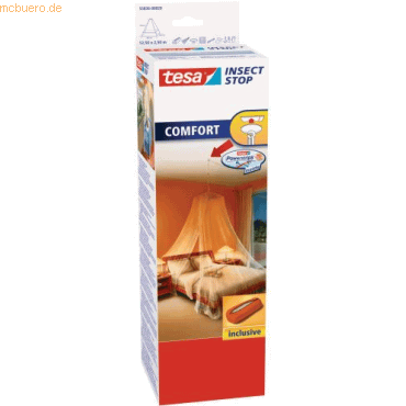 6 x Tesa Moskitonetz tesa Insect Stop mit Deckenhaken 12,5x2,5m weiß 6 x Tesa Moskitonetz tesa Insect Stop mit Deckenhaken 12,5x2,5m weiß von Tesa