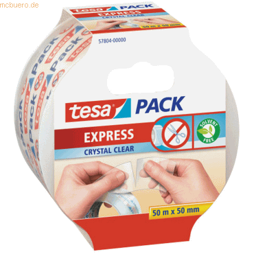 6 x Tesa Packband tesapack Express Crystal Clear 50mx50mm von Tesa