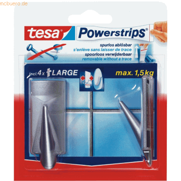 6 x Tesa Powerstrips Haken Large Trend chrom VE=2 Stück 6 x Tesa Powerstrips Haken Large Trend chrom VE=2 Stück von Tesa