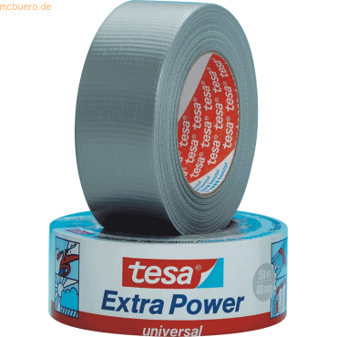 6 x Tesa Reparaturband Extra Power universal 48mm x 25m silber von Tesa