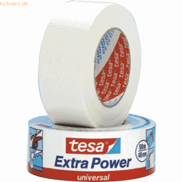 6 x Tesa Reparaturband Extra Power universal 48mm x 50m weiß 6 x Tesa Reparaturband Extra Power universal 48mm x 50m weiß von Tesa