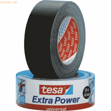 6 x Tesa Reparaturband Extra Power universal 50mm x 50m schwarz von Tesa