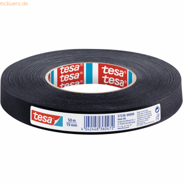 8 x Tesa Gewebeband reißfest belastbar 50mx19mm schwarz 8 x Tesa Gewebeband reißfest belastbar 50mx19mm schwarz von Tesa