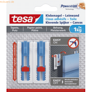 8 x Tesa Klebenagel Leinwand für Tapeten & Putz 1kg/Nagel VE=2 Stück von Tesa