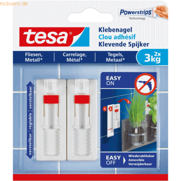 8 x Tesa Klebenagel für Fliesen und Metall (3kg) verstellbar VE=2 Stüc von Tesa