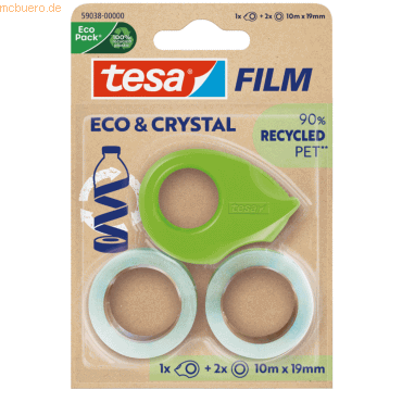 9 x Tesa Klebefilm ECO&PREMIUM 59038-00000 19mmx10m 2 Stück +Abroller 9 x Tesa Klebefilm ECO&PREMIUM 59038-00000 19mmx10m 2 Stück +Abroller von Tesa