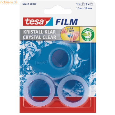 9 x Tesa Klebefilm tesafilm 10mx19mm kristall-klar VE=2 Stück + Abroll 9 x Tesa Klebefilm tesafilm 10mx19mm kristall-klar VE=2 Stück + Abroll von Tesa