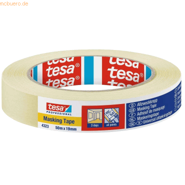 96 x Tesa Allzweckabdeckband tesakrepp 4323 19mm x 50m hellbeige 96 x Tesa Allzweckabdeckband tesakrepp 4323 19mm x 50m hellbeige von Tesa