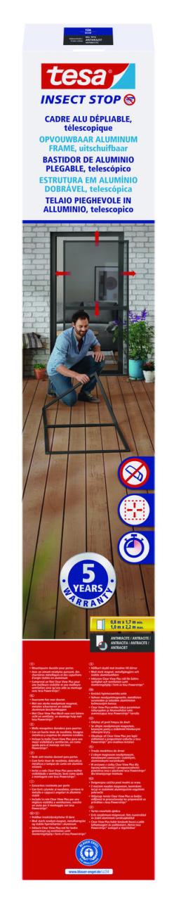 tesa Fliegengitter Insect Stop FALT anthrazit 1,0 x 2,20 m von Tesa