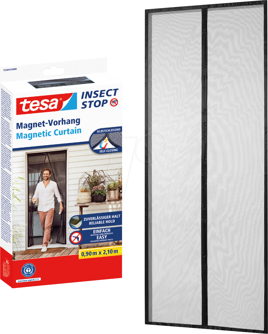 TESA 55384 - tesa® Insektenschutz Magnetvorhang 0,9 m x 2,1 m, anthrazit von Tesa