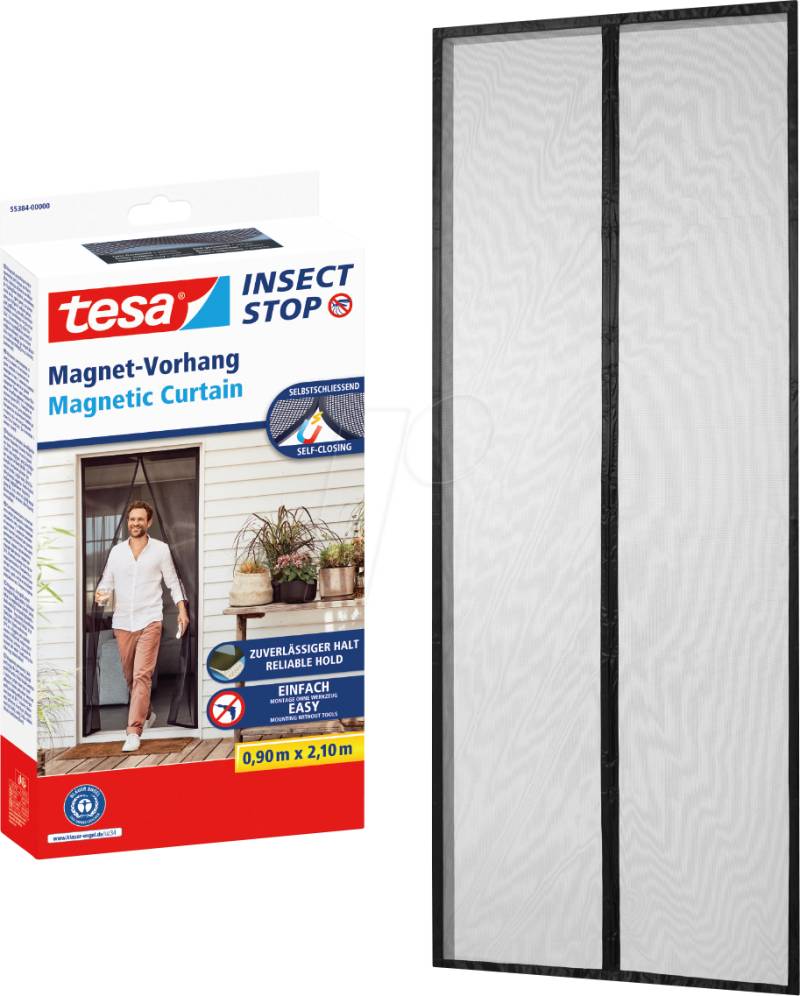 TESA 55384 - tesa® Insektenschutz Magnetvorhang 0,9 m x 2,1 m, anthrazit von Tesa