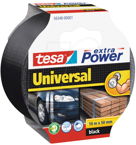 TESA 56348 SW - Folienband tesa extra Power® Universal, 10 m x 50 mm, schwarz von Tesa