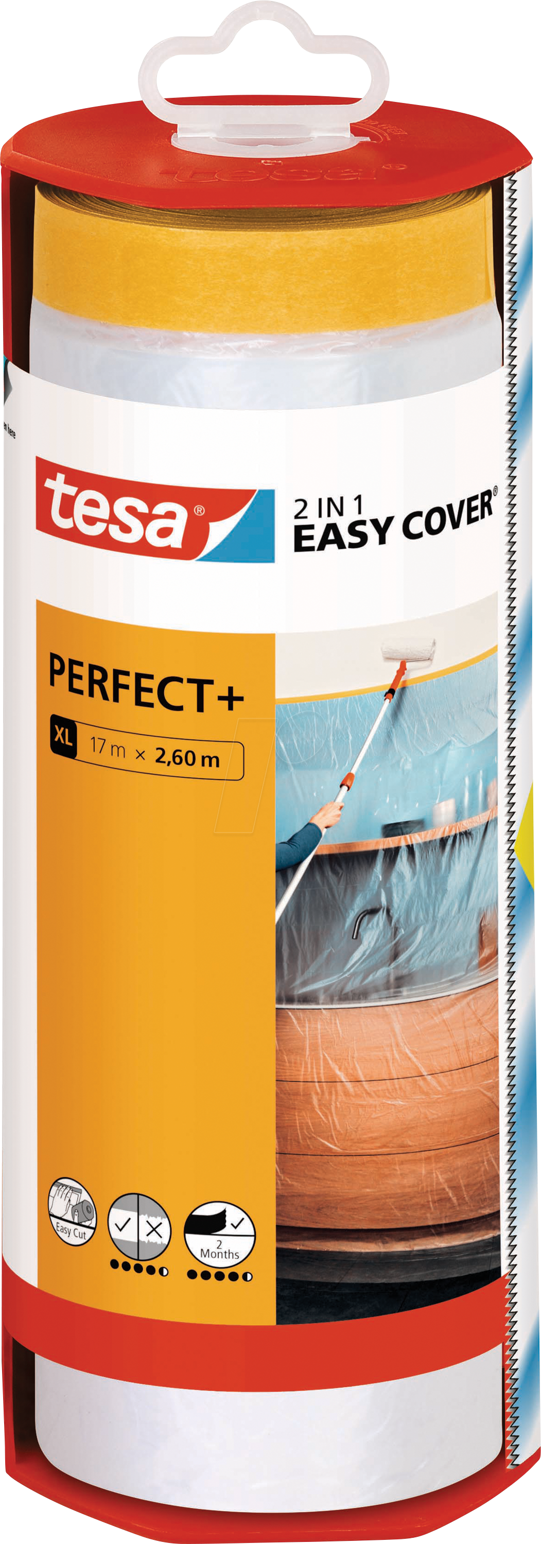 TESA 56572 - Malerband mit Abdeckfolie tesa Easy Cover Perfect+ 17 m x 2,60 m TESA 56572 - Malerband mit Abdeckfolie tesa Easy Cover Perfect+ 17 m x 2,60 m von Tesa