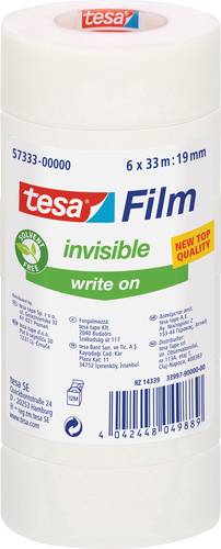 TESA 57333-00000-03 tesafilm Invisible Matt (L x B) 33m x 19mm 6St. von Tesa