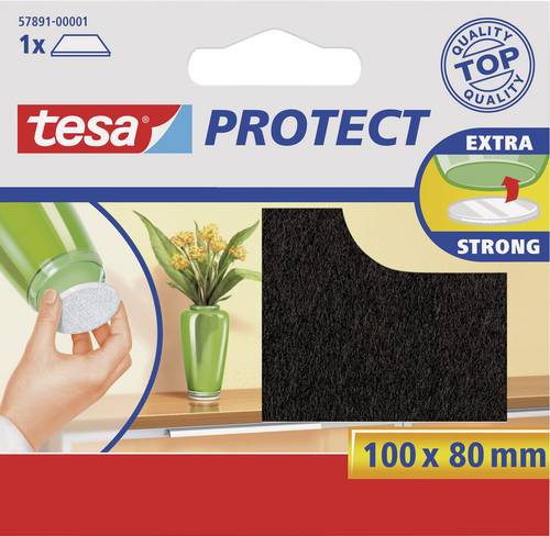 TESA 57891-00001-00 Filzgleiter selbstklebend Braun (L x B) 100mm x 80mm 1St. von Tesa