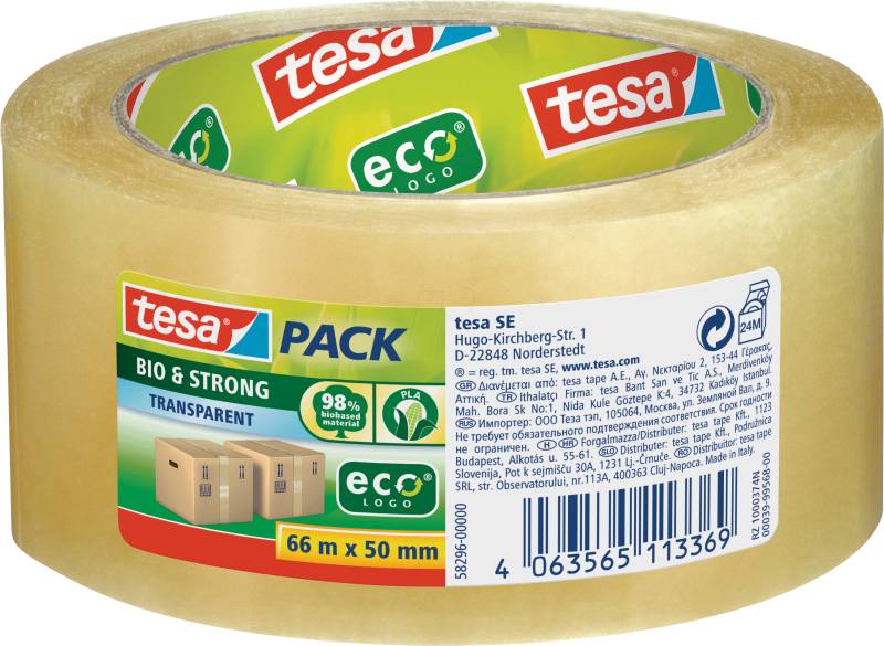TESA 58296 - tesapack® Bio & Strong, 66 m x 50 mm, transparent von Tesa