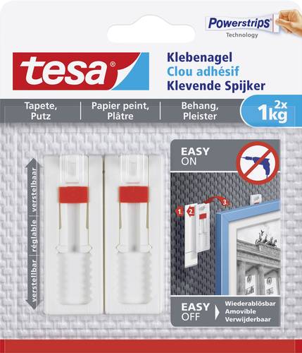 TESA 77774 Klebenagel verstellbar Weiß Inhalt: 2St. von Tesa
