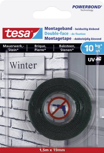 TESA BRICK & STONE 77748-00000-00 Montageband tesa® Powerbond Schwarz (L x B) 1.5m x 19mm 1St. von Tesa
