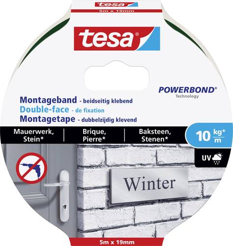 TESA BRICK & STONE 77749-00000-00 Montageband tesa® Powerbond Schwarz (L x B) 5m x 19mm 1St. von Tesa