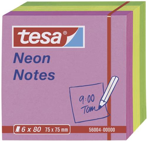 TESA Haftnotiz 56004-00-00 75mm x 75mm Pink, Gelb, Grün 480 Blatt von Tesa