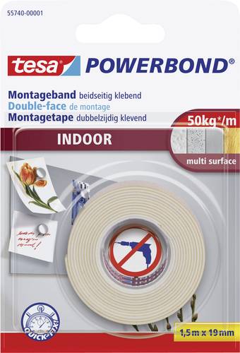 TESA INDOOR 55740-00001-02 Montageband tesa® Powerbond Weiß (L x B) 1.5m x 19mm 1St. von Tesa