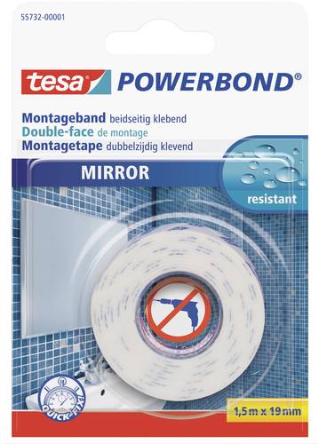 TESA MIRROR 55732-00001-02 Montageband tesa® Powerbond Weiß (L x B) 1.5m x 19mm 1St. von Tesa