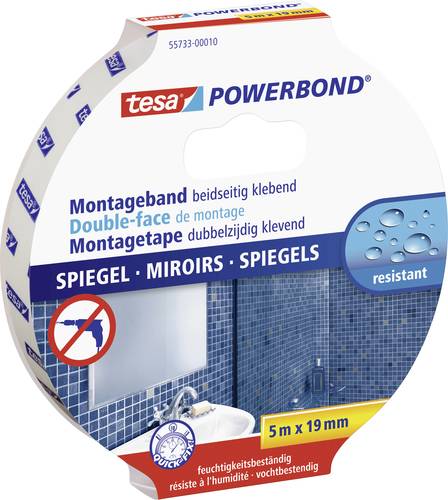 TESA MIRROR 55733-00010-04 Montageband tesa® Powerbond Weiß (L x B) 5m x 19mm 1St. von Tesa