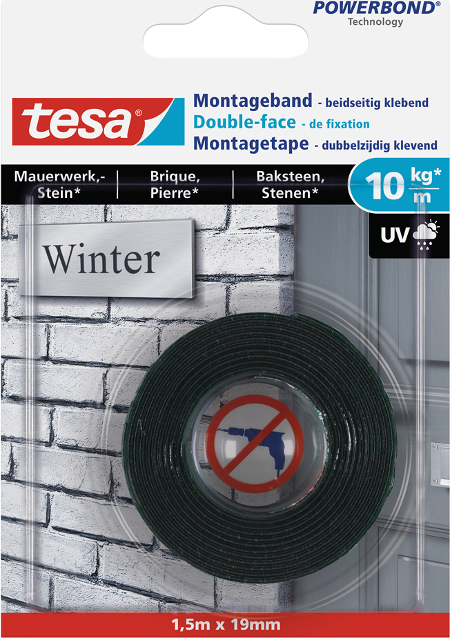 TESA Montageband Tesa® POWERBOND Schwarz (L x B) 1500 mm x 19 mm Inhalt: 1 Rolle(n) (77748-00000-00) von Tesa