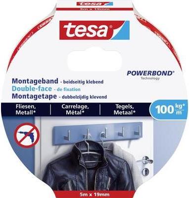 TESA Montageband Tesa® POWERBOND Weiß (L x B) 5000 mm x 19 mm Inhalt: 1 Rolle(n) (77747-00000-00) von Tesa