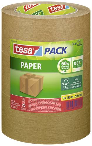 TESA PAPER 55337-00002-01 Packband tesapack® ecoLogo® Braun (L x B) 50m x 50mm 3St. von Tesa