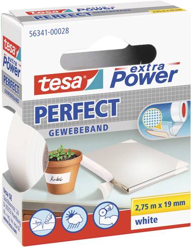 TESA PERFECT 56341-00028-03 Gewebeklebeband tesa® extra Power Weiß (L x B) 2.75m x 19mm 1St. von Tesa