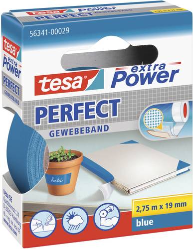 TESA PERFECT 56341-00029-03 Gewebeklebeband tesa® extra Power Blau (L x B) 2.75m x 19mm 1St. von Tesa